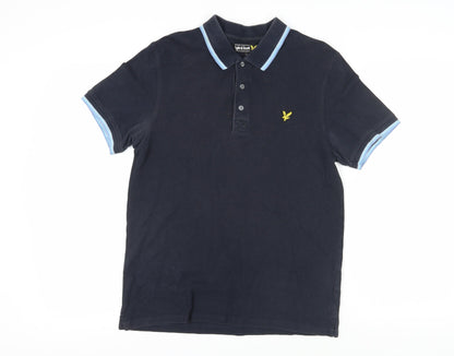 Lyle & Scott Men's Black Polo Shirt L Short Sleeve