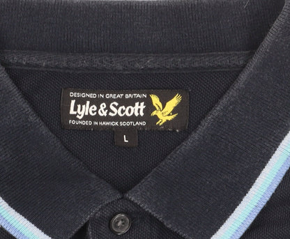 Lyle & Scott Men's Black Polo Shirt L Short Sleeve