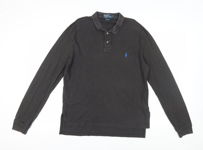 Ralph Lauren Men's Black Long Sleeve Polo Size L