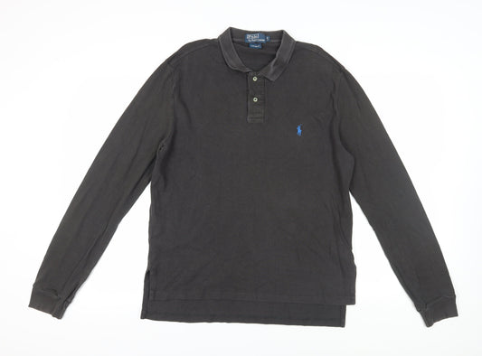 Ralph Lauren Men's Black Long Sleeve Polo Size L