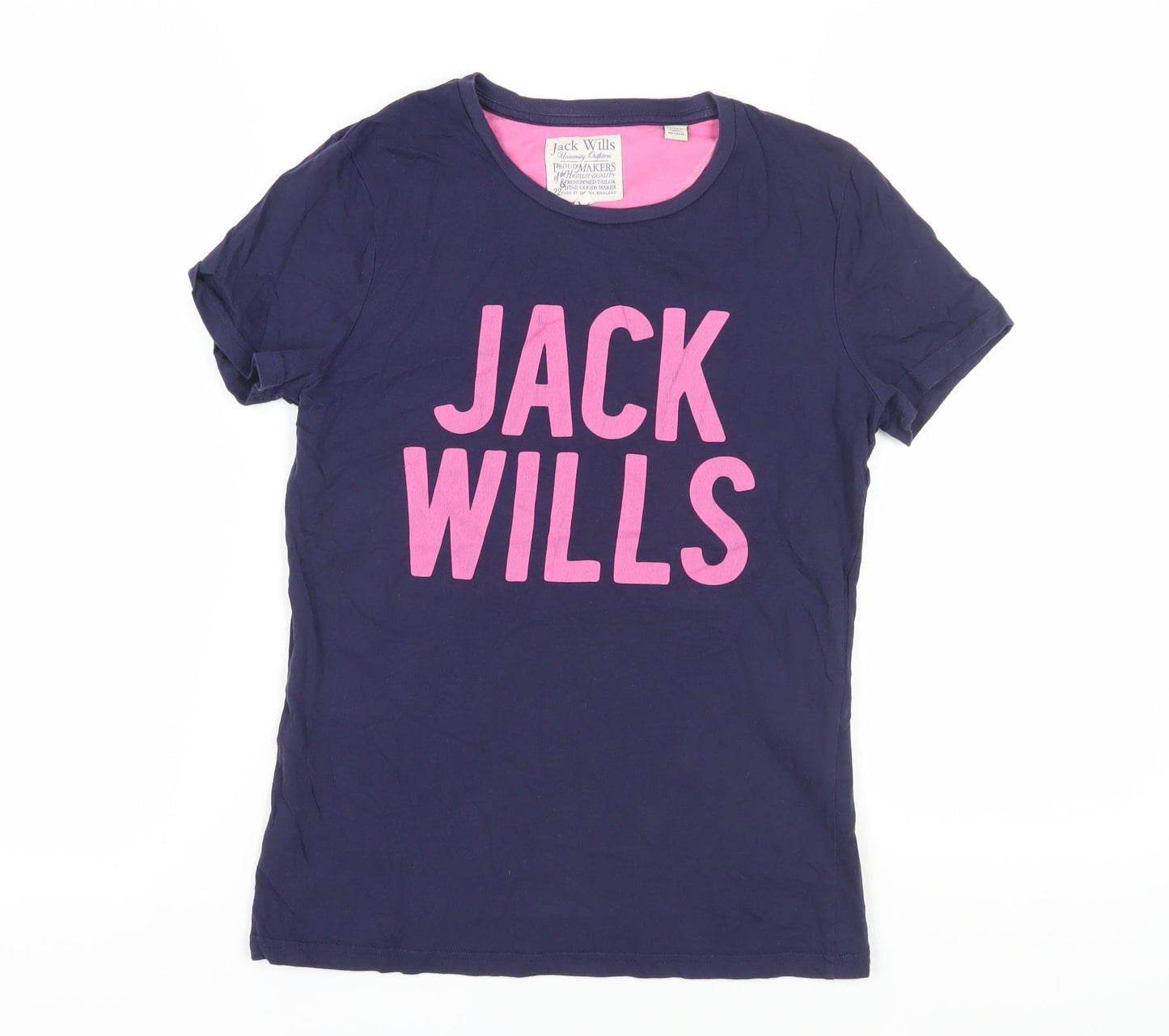 Jack Wills Women's Blue Basic T-Shirt Size 10