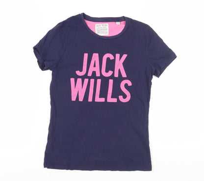 Jack Wills Women's Blue Basic T-Shirt Size 10