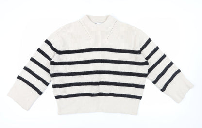 Womens UK Size S Zara Beige Pullover Jumper