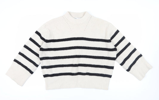 Womens UK Size S Zara Beige Pullover Jumper