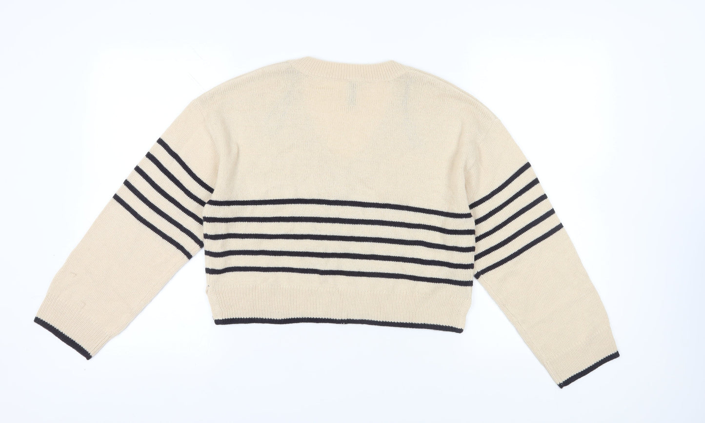 Womens UK Size S H&M Beige Pullover Jumper