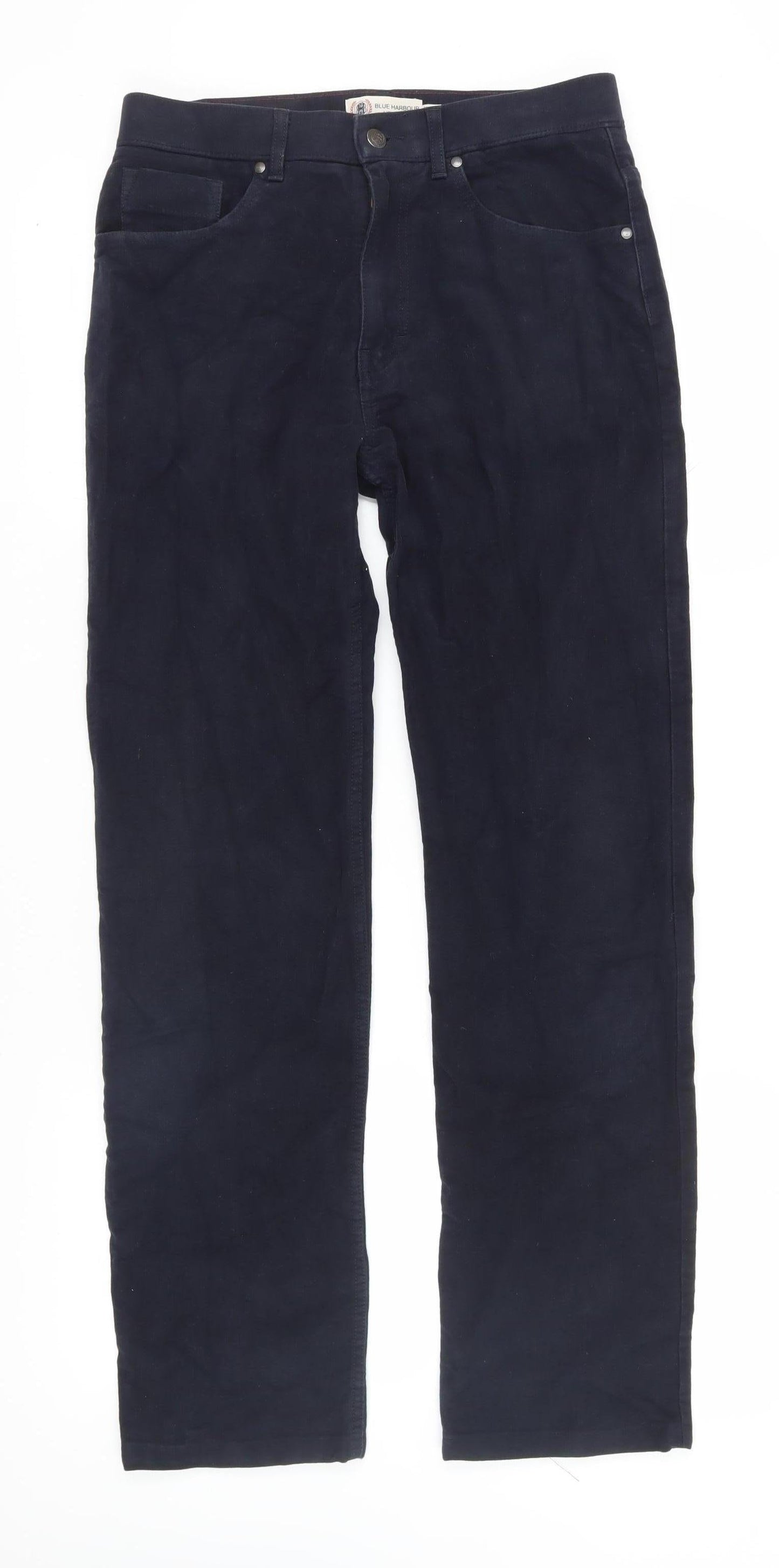 Marks and Spencer Men's Blue Straight Trousers Size 32