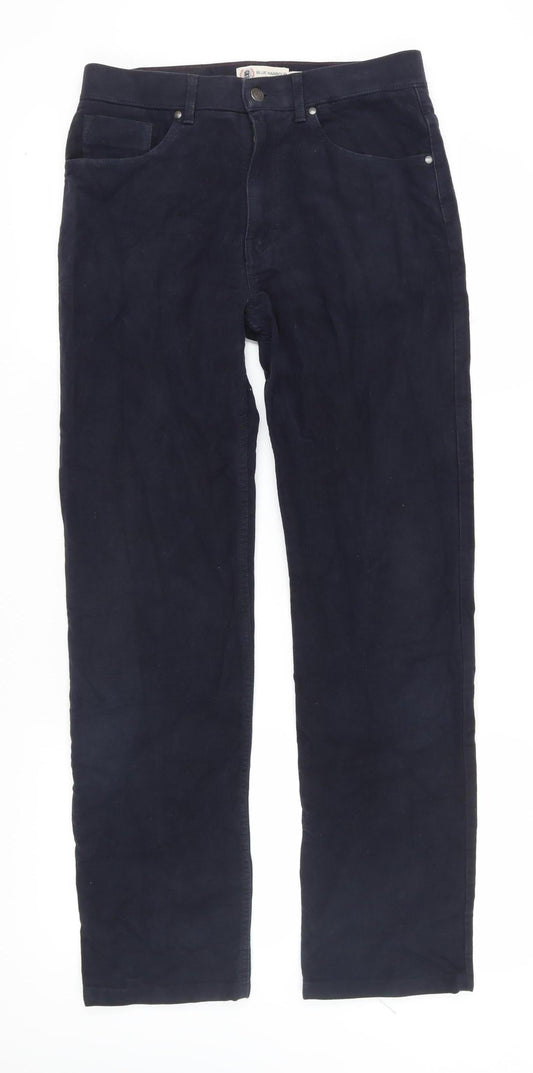 Marks and Spencer Men's Blue Straight Trousers Size 32