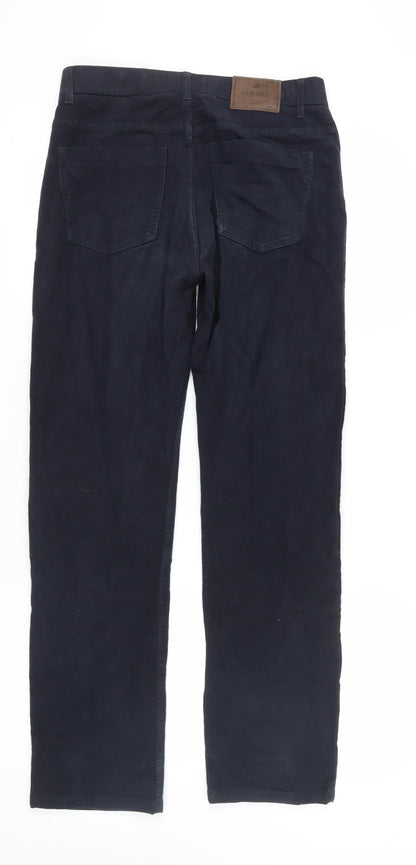 Marks and Spencer Men's Blue Straight Trousers Size 32