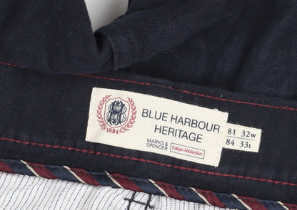 Marks and Spencer Men's Blue Straight Trousers Size 32