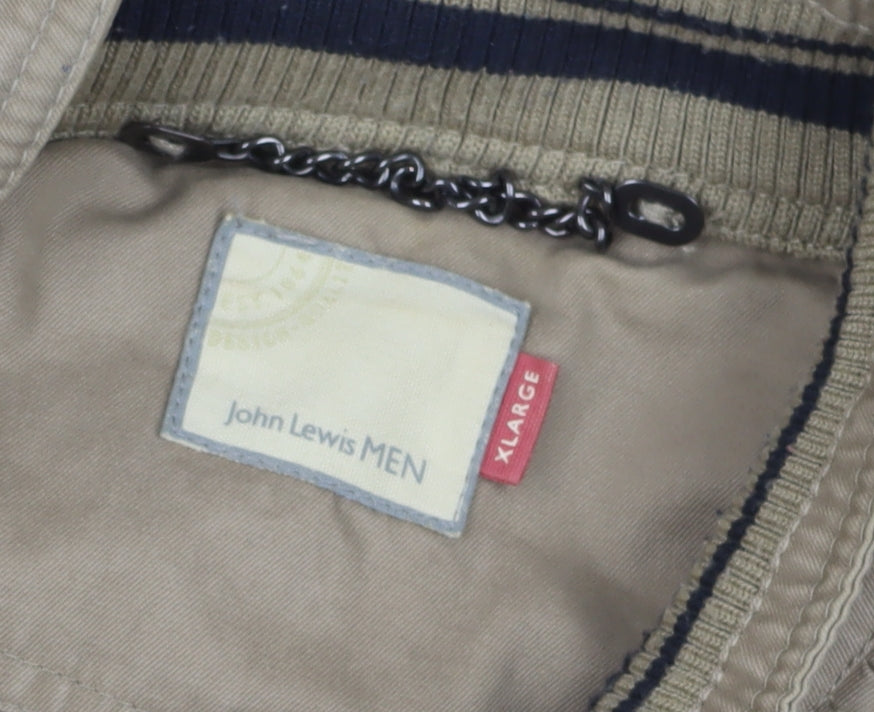 Mens UK Size XL John Lewis Beige Bomber Jacket