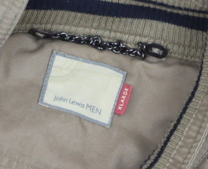 Mens UK Size XL John Lewis Beige Bomber Jacket