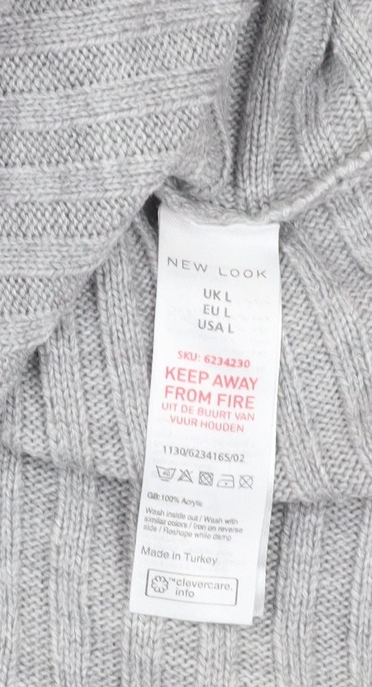 Womens UK Size L New Look Grey Pullover Jumper
