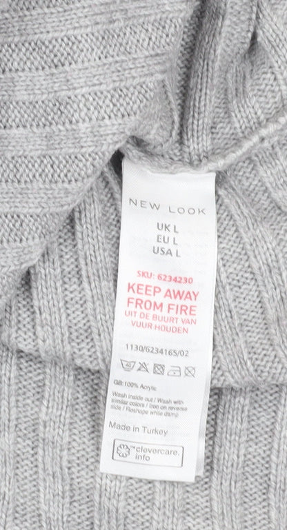 Womens UK Size L New Look Grey Pullover Jumper