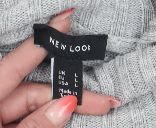 Womens UK Size L New Look Grey Pullover Jumper