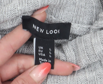 Womens UK Size L New Look Grey Pullover Jumper