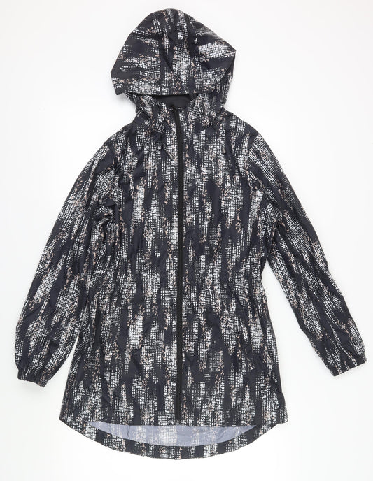 Womens UK Size S Marks and Spencer Black Rain Coat
