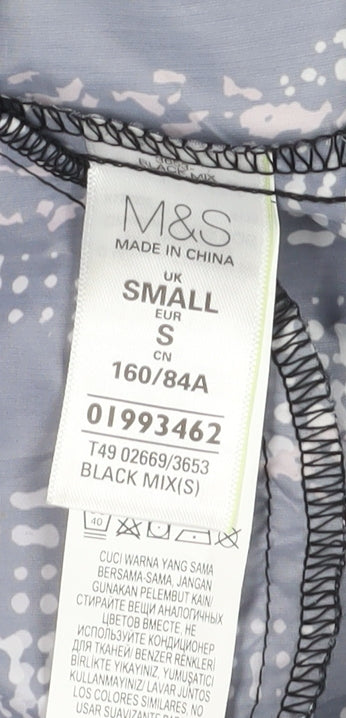 Womens UK Size S Marks and Spencer Black Rain Coat