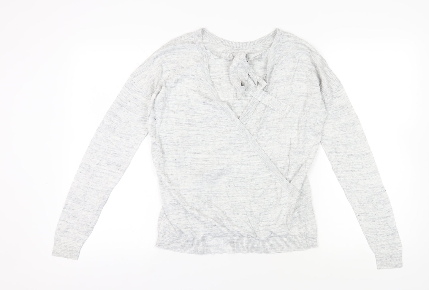 Womens UK Size 14 NEXT Grey Wrap Jumper