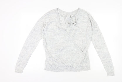 Womens UK Size 14 NEXT Grey Wrap Jumper