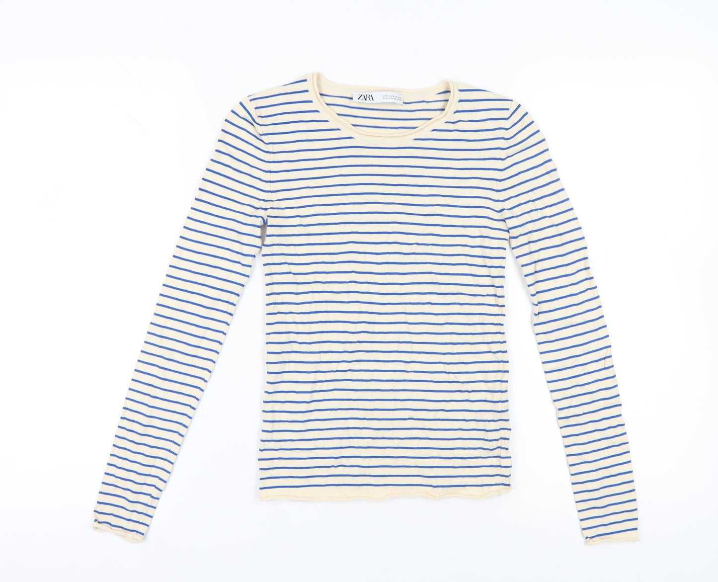 Womens UK Size S Zara Multicoloured Basic T-Shirt