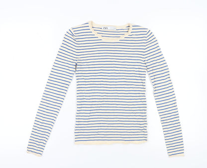 Womens UK Size S Zara Multicoloured Basic T-Shirt