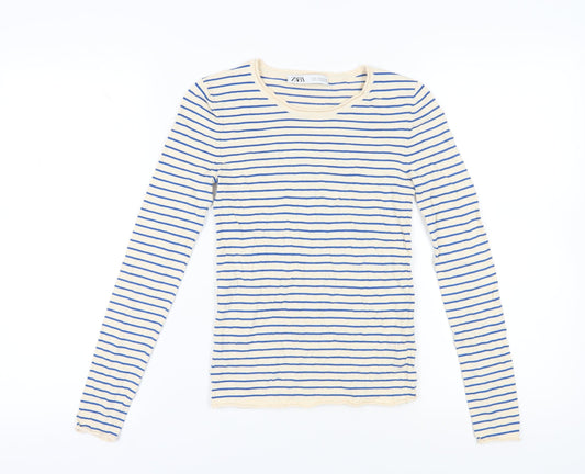 Womens UK Size S Zara Multicoloured Basic T-Shirt