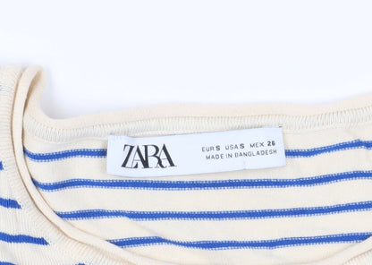 Womens UK Size S Zara Multicoloured Basic T-Shirt