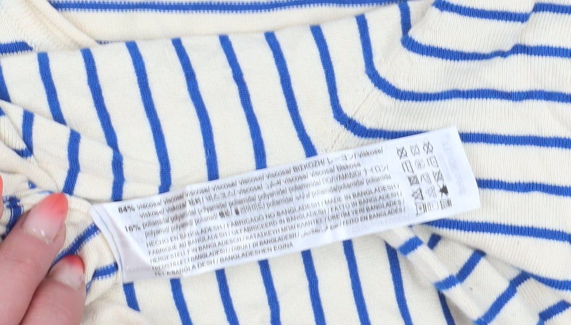 Womens UK Size S Zara Multicoloured Basic T-Shirt