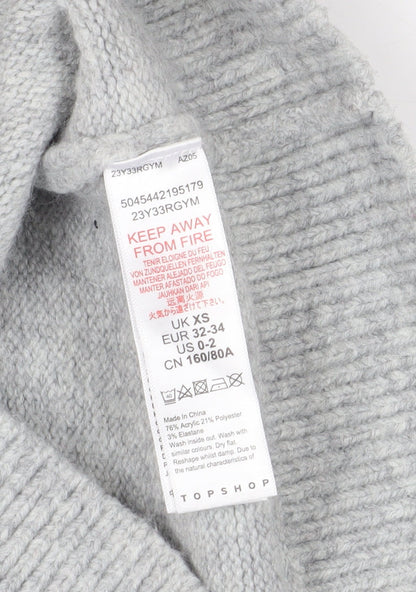 Womens UK Size XS Topshop Grey Jumper Jumper