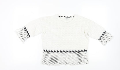 Womens UK Size 8 NEXT White Pullover Jumper