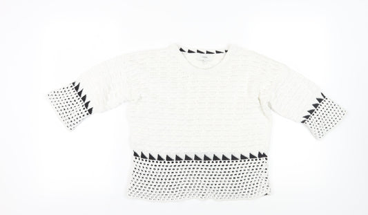 Womens UK Size 8 NEXT White Pullover Jumper