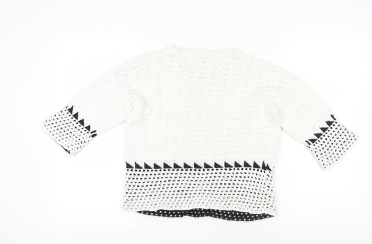 Womens UK Size 8 NEXT White Pullover Jumper