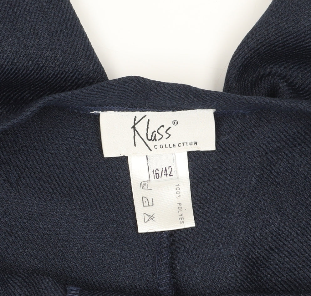 Womens UK Size 16 Klass Collection Classic Fit Dress Pants Blue Trousers