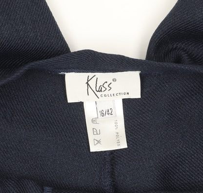 Womens UK Size 16 Klass Collection Classic Fit Dress Pants Blue Trousers