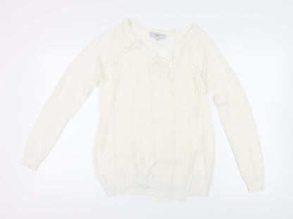Next Women's Ivory Knit Jumper, Size 10, V-Neck