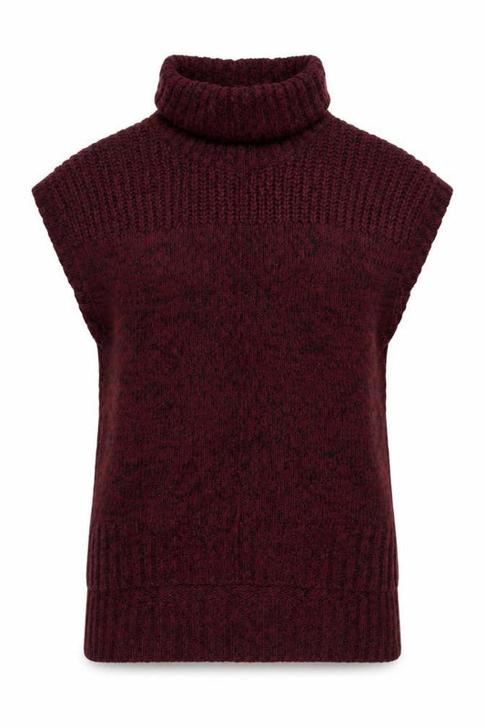 Apricot Women's Red Roll Neck Sleeveless Jumper