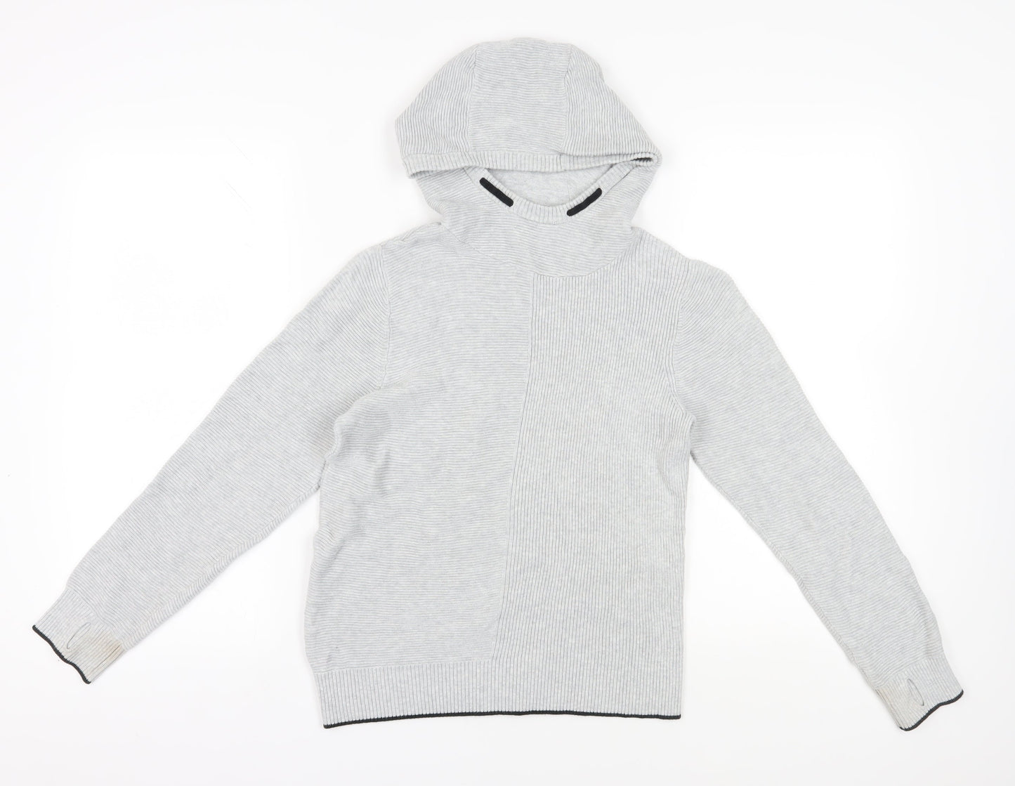 Next Boys Grey Pullover Hoodie, 11 Years, Cotton, Hooded