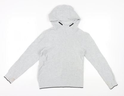 Next Boys Grey Pullover Hoodie, 11 Years, Cotton, Hooded