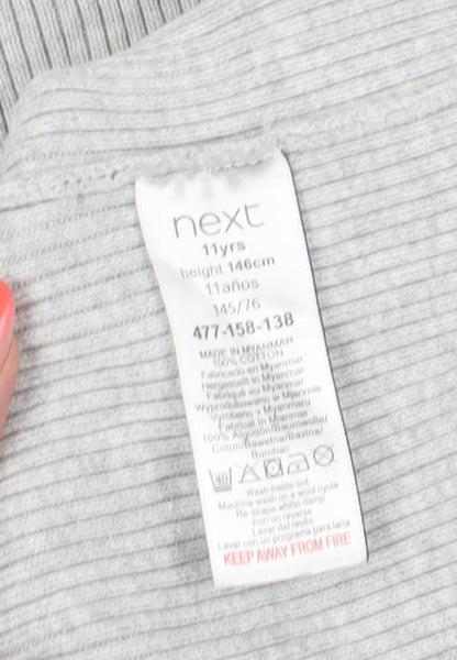 Next Boys Grey Pullover Hoodie, 11 Years, Cotton, Hooded