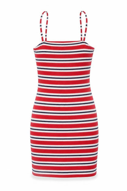 H&M Women's Multicoloured Striped Tank Dress Size 6