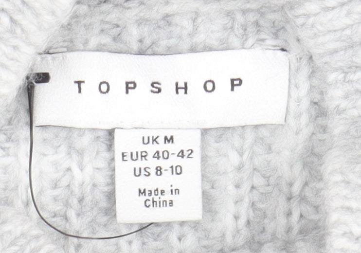 Womens UK Size M Topshop Grey Pullover Jumper