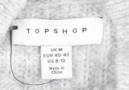 Womens UK Size M Topshop Grey Pullover Jumper