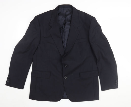 Mens UK Size 44 Vintage Regular Black Suit Jacket