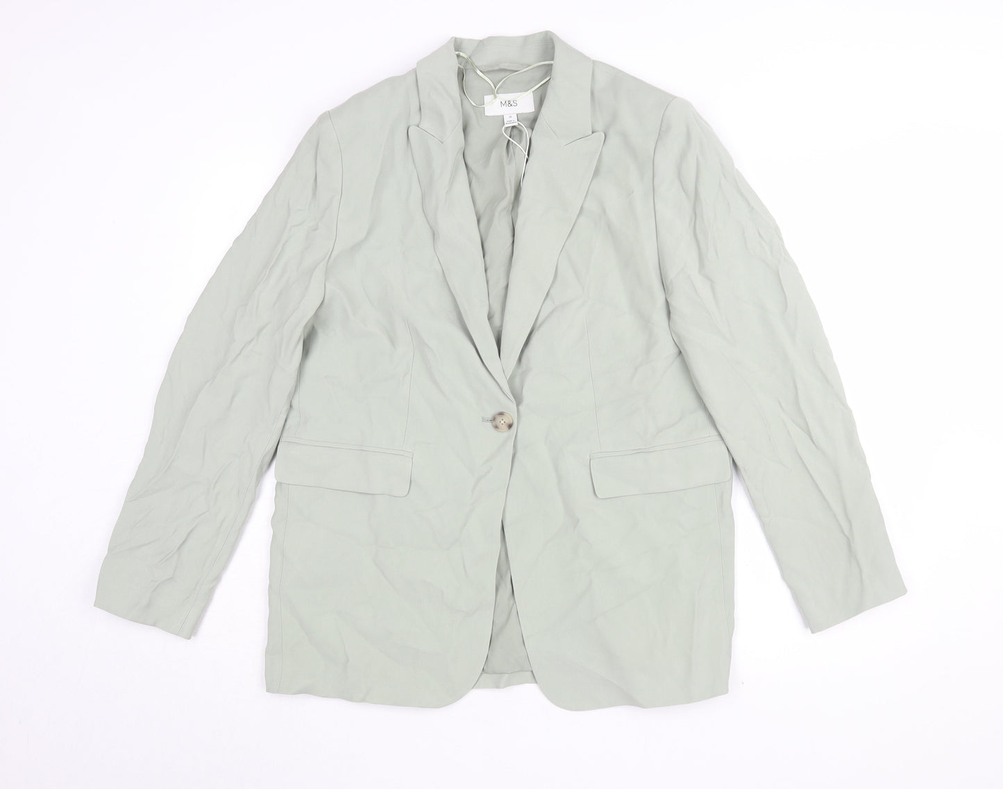 Marks and Spencer Women's Green Blazer Size 14