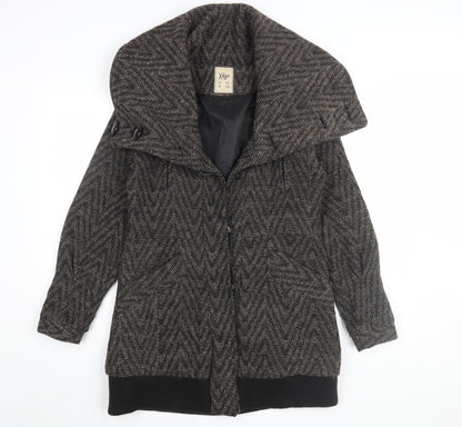 Xdye Women's Black Grey Herringbone Coat Size M