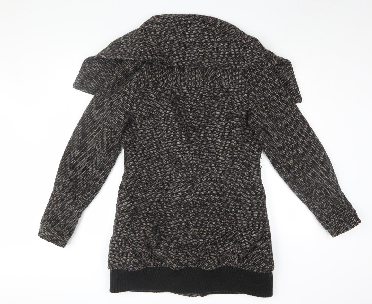 Xdye Women's Black Grey Herringbone Coat Size M