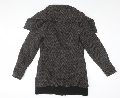 Xdye Women's Black Grey Herringbone Coat Size M