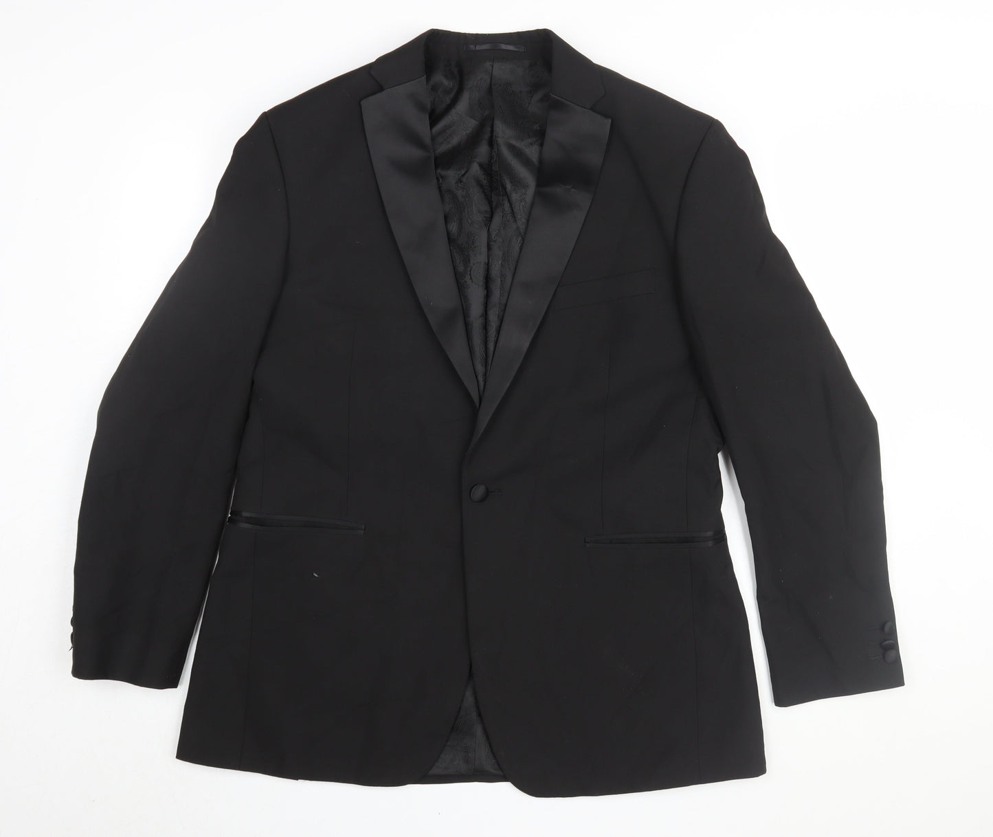 Mens UK Size 42 Occasions Regular Black Suit Tuxedo