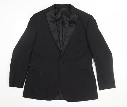 Mens UK Size 42 Occasions Regular Black Suit Tuxedo
