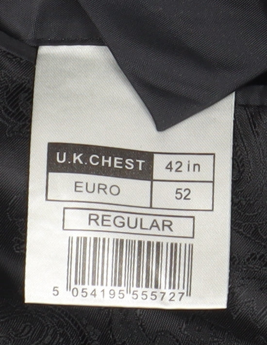 Mens UK Size 42 Occasions Regular Black Suit Tuxedo